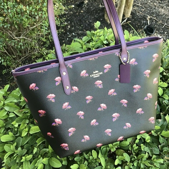 Coach Handbags - Coach Black Flower Print City Tote Bag F73203 Coach Handbags - Coach Black Flower Print City Tote Bag F73203